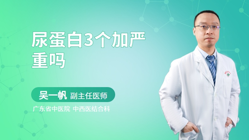 尿蛋白3个加严重吗