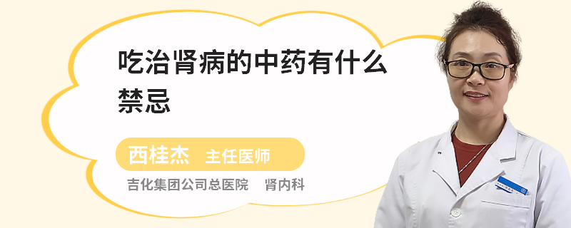 吃治肾病的中药有什么禁忌