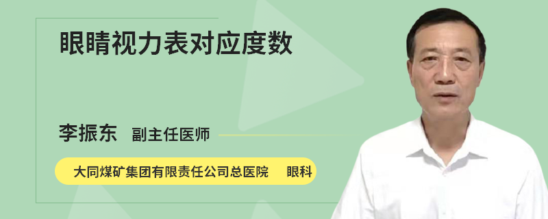 眼睛视力表对应度数