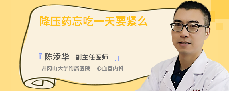 降压药忘吃一天要紧么