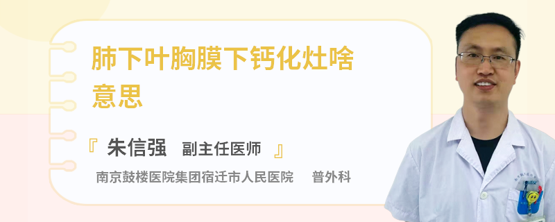 肺下叶胸膜下钙化灶啥意思