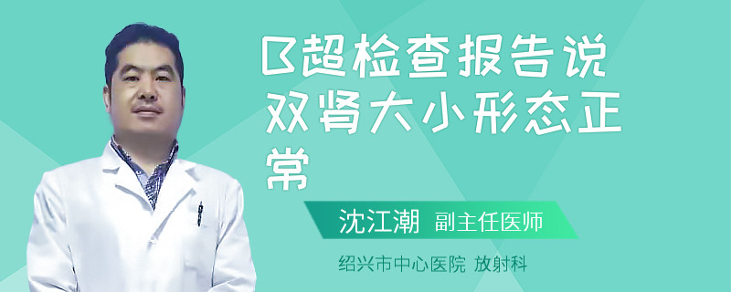 B超检查报告说双肾大小形态正常