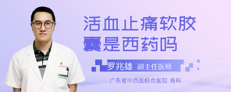 活血止痛软胶囊是西药吗